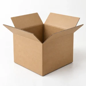 Carton d'expédition compact — visuel généré par IA, non contractuel