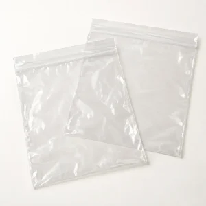Sachet zip transparent grand ; illustration générée par IA, non contractuelle