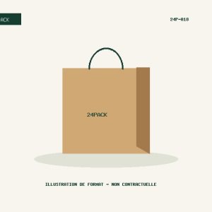 Illustration non contractuelle : Sacs kraft bruns à poignées — 26 × 32 × 14 cm